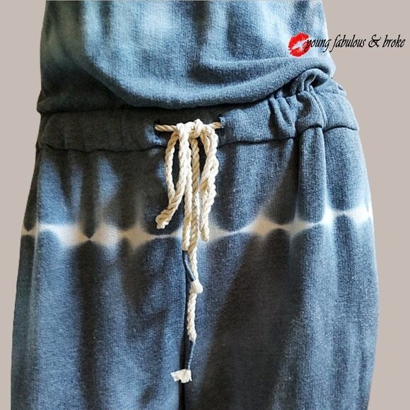 YOUNG FABULOUS & BROKE NEW EBERHARDT Tie Dye Drawstring Racerback Jumpsuit M - Picture 4 of 11